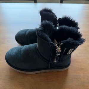 UGG Class Black Ankle Boots with Side Zippers